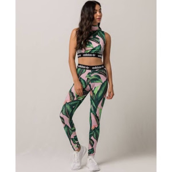 adidas palm print leggings